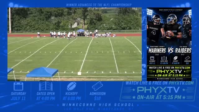 NLFL FOOTBALL:  FOX RIVER RAIDERS VS MANITOWOC COUNTY MARINERS